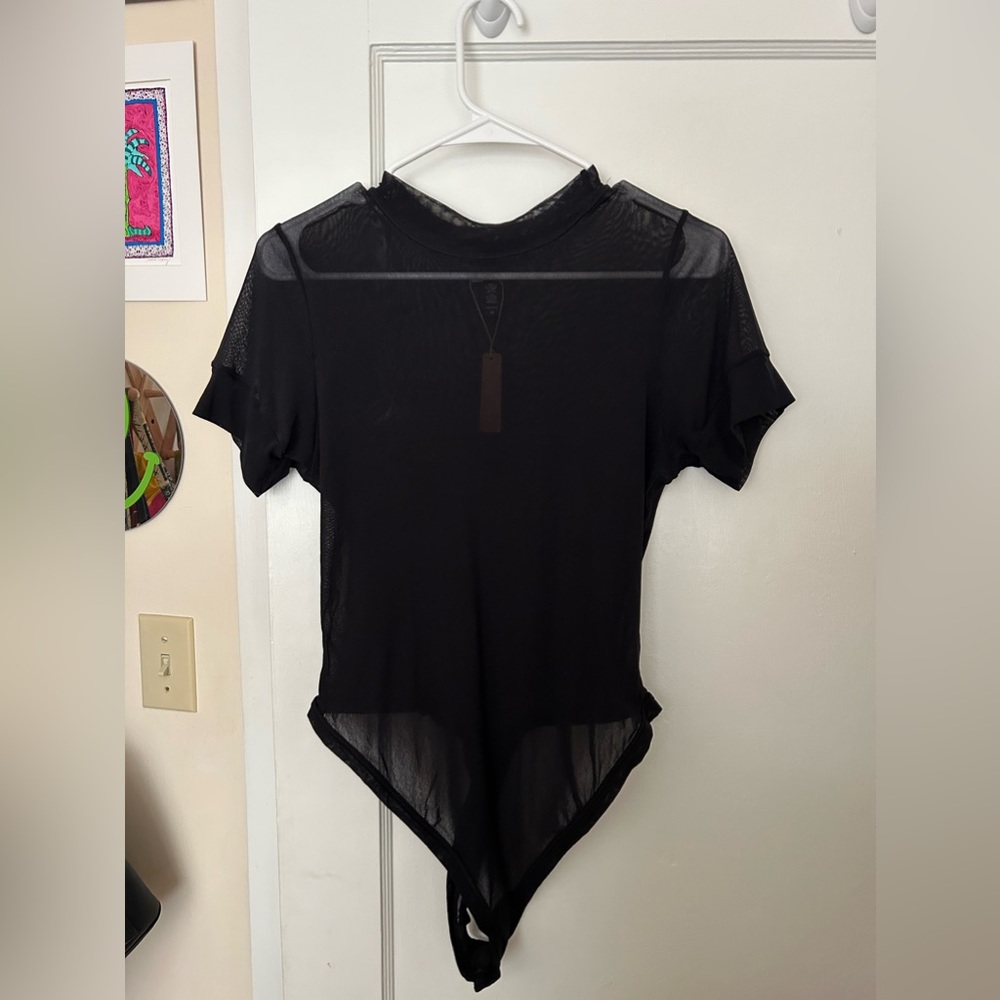 Skims mesh black bodysuit